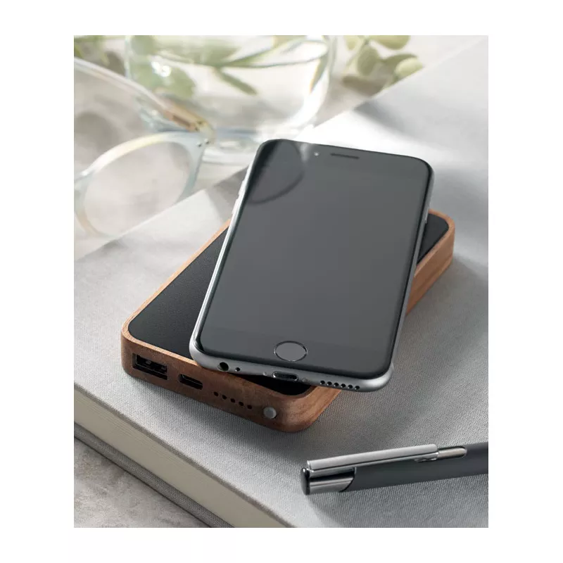 Powerbank 4000 mAh z ładowarką indukcyjną 15W ACAPOW - Czarny (MO2185-03)