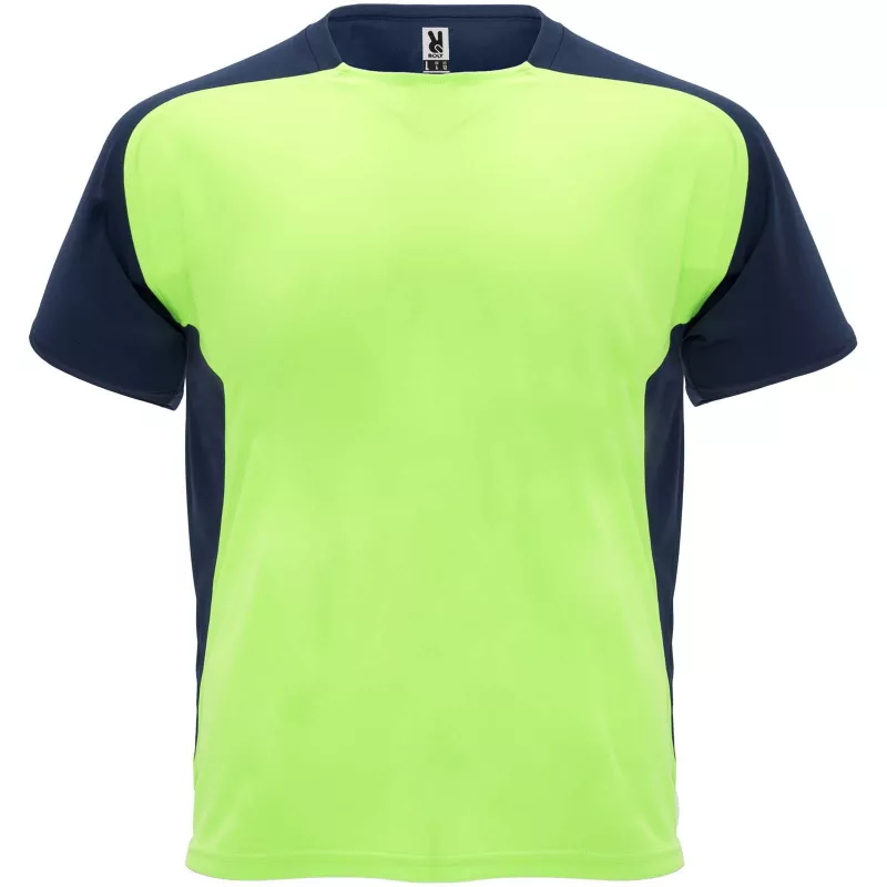 Bugatti sportowa koszulka unisex z krótkim rękawem - Fluor Green-Navy Blue (R6399-FLGREEN-NAVYBLUE)