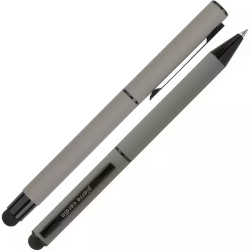 Zestaw piśmienny długopis i pióro kulkowe touch pen soft touch CELEBRATION Pierre Cardin - szary (B0401008IP307)