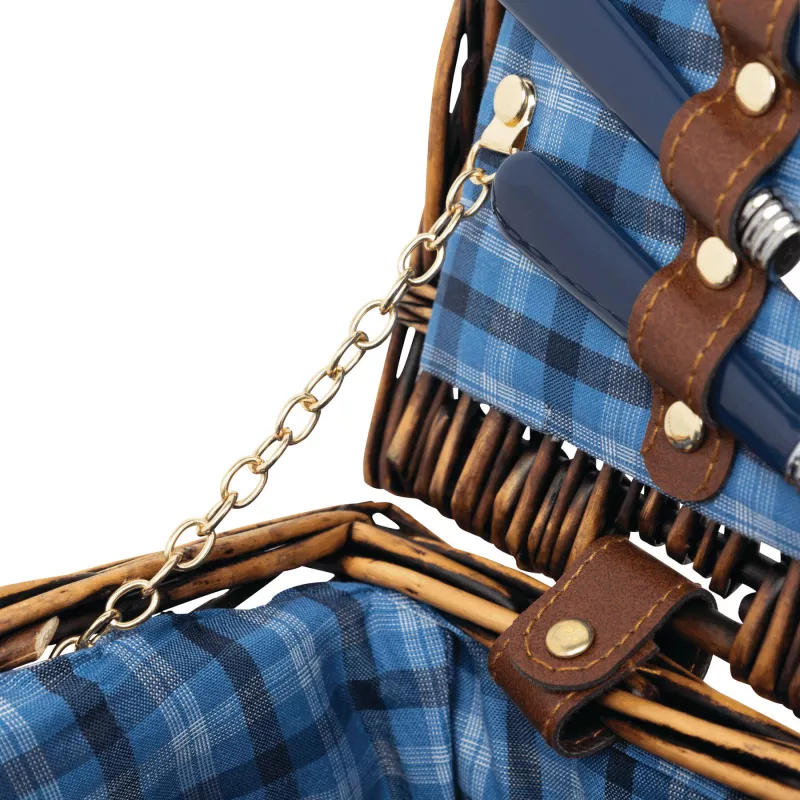 Wiklinowy kosz piknikowy - niebieski (56-0604032)