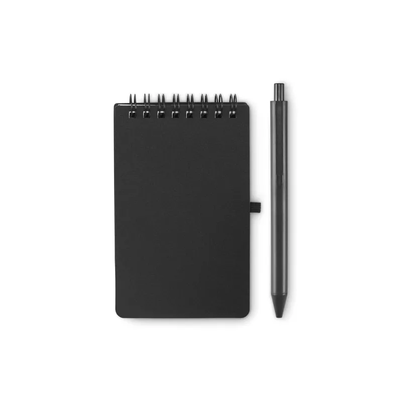 Notes wodoodporny z długopisem 50 kartek w linię KIT - Czarny (MO2889-03)