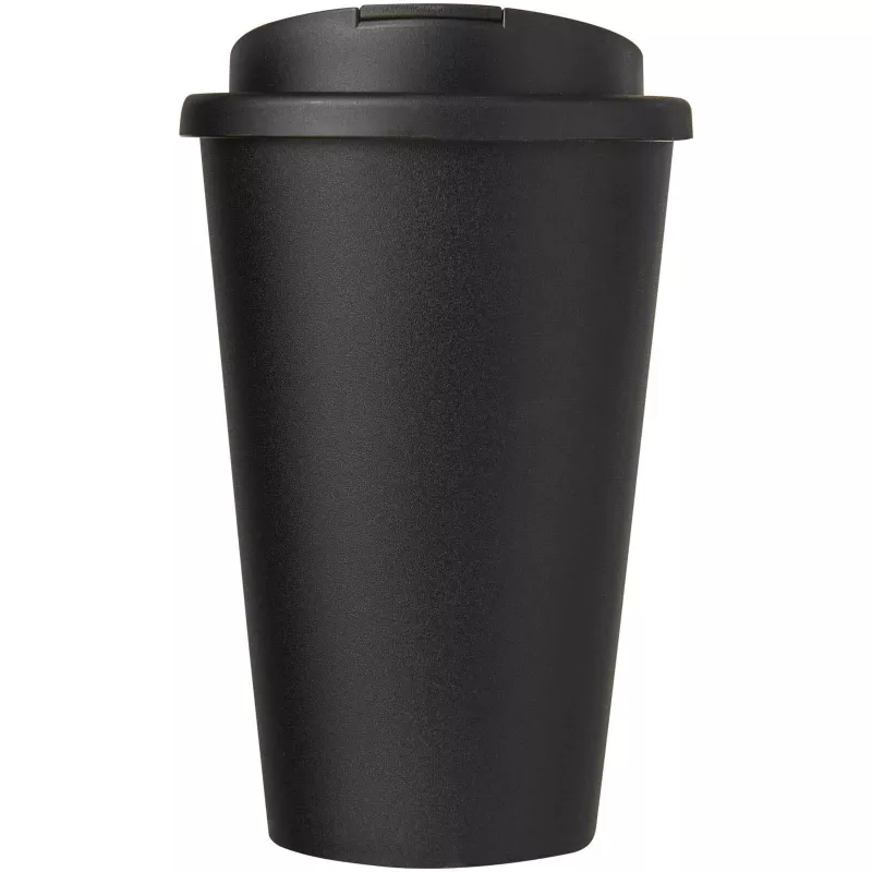 Kubek Americano® Eco z recyklingu o pojemności 350 ml z pokrywą odporną na zalanie - Czarny-Czarny (21042590)