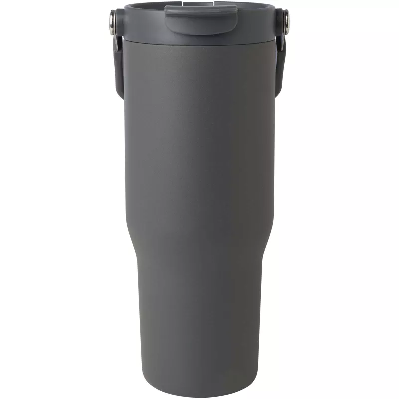 Kubek Bronx o pojemności 900 ml, z izolacją próżniową, wykonany ze recyklingowanej stali nierdzewnej z certyfikatem RCS i z miedzi, z wielofukncyjną zakrętką - Szary (10086482)