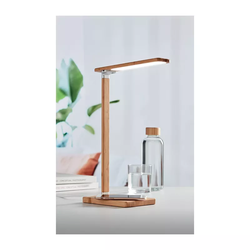 Lampka biurkowa z ładowarką 10W NEAT LIGHT - Drewna (MO6346-40)