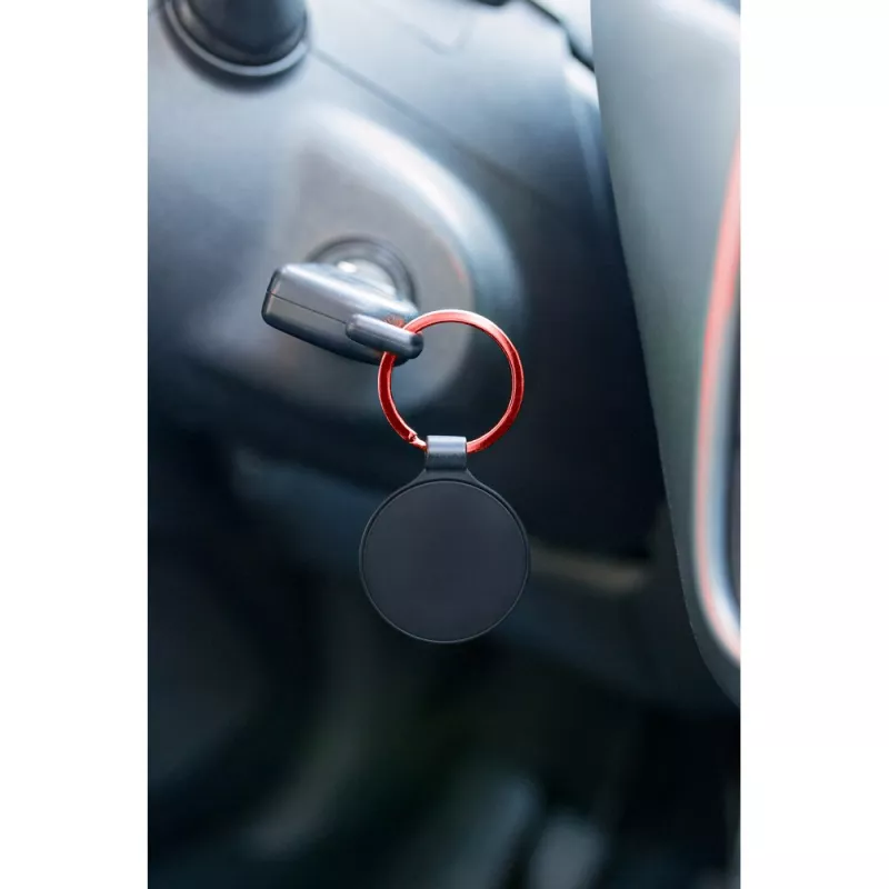 Okrągły brelok do kluczy | Ando - czerwony (VA097-05)