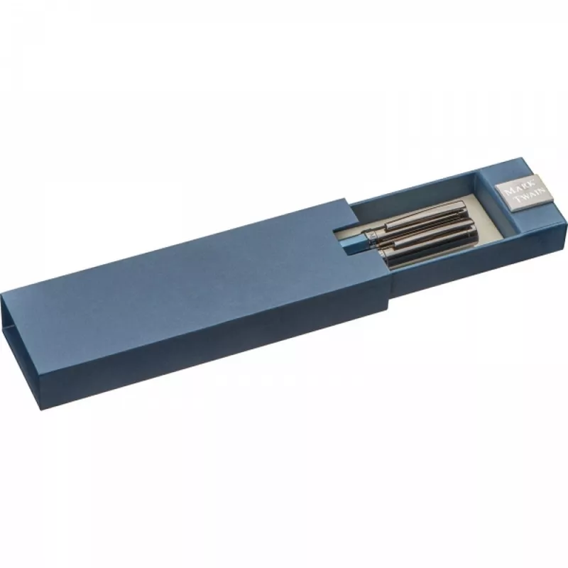 Zestaw piśmienny długopis i pióro kulkowe Mark Twain CHRISTIAN - granatowy (1390344)