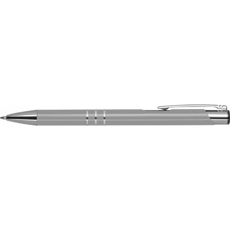 Długopis metalowy z 3 srebrnymi ringami - szary (1363907)