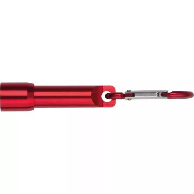 Mini latarka z aluminium z recyklingu BERGAMO - czerwony (529305)