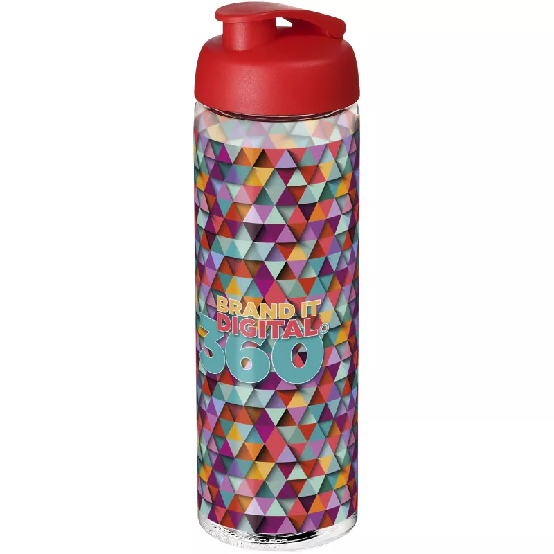 Bidon H2O Vibe z otwieranym wieczkiem 850 ml - Czerwony-Przezroczysty (21009403)