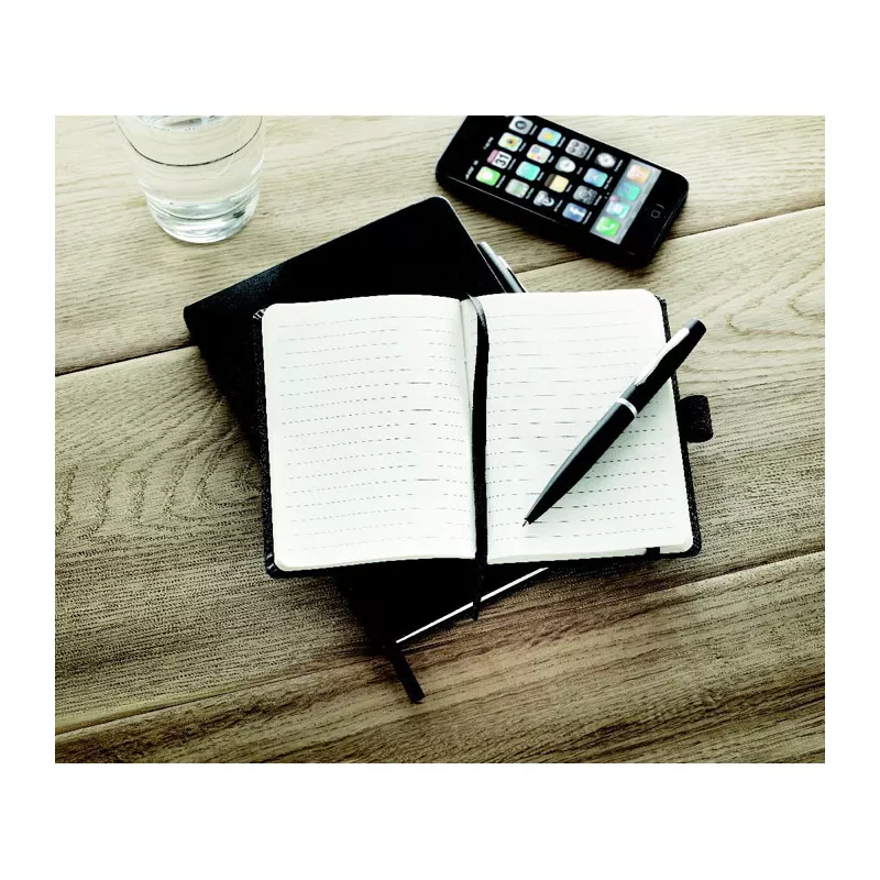 Notes A5 z długopisem 72 kartki w linię NOTAPLUS - Czarny (MO8108-03)