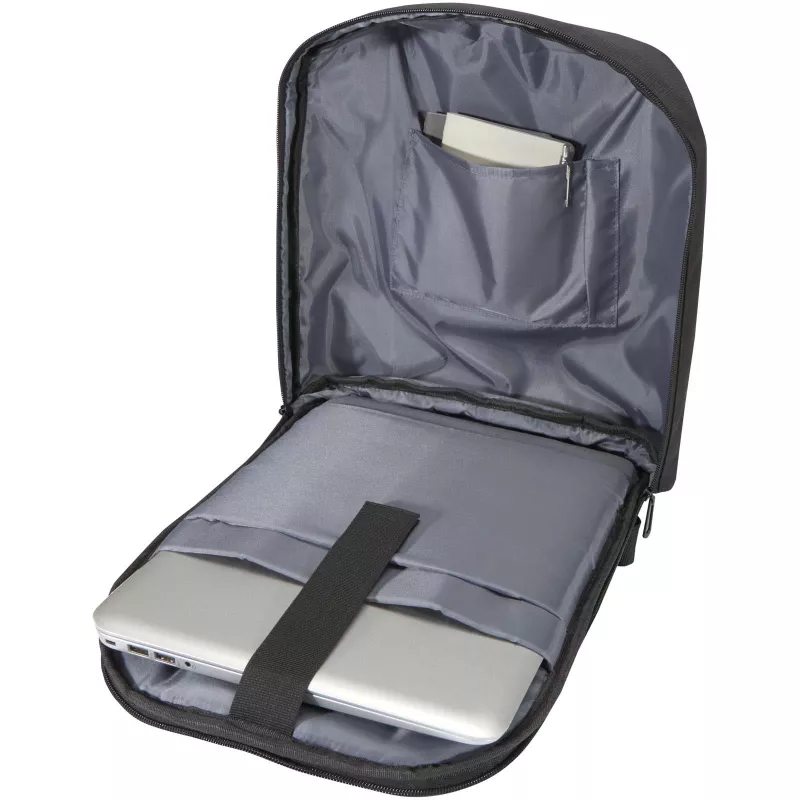 Luma plecak na laptopa z ekranem o przekątnej 15 cali z płótna z recyklingu z certyfikatem GRS o pojemności 10 l - Czarny (13011090)