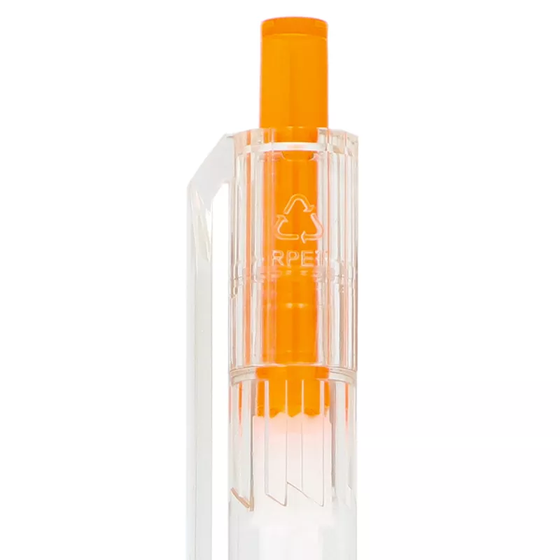Długopis z R-PET - pomarańczowy transparentny (LT80562-N0426)