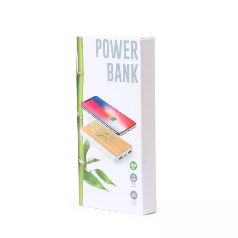 Bezprzewodowy power bank 8000 mAh, ładowarka bezprzewodowa 5W - neutralny (V0314-00)