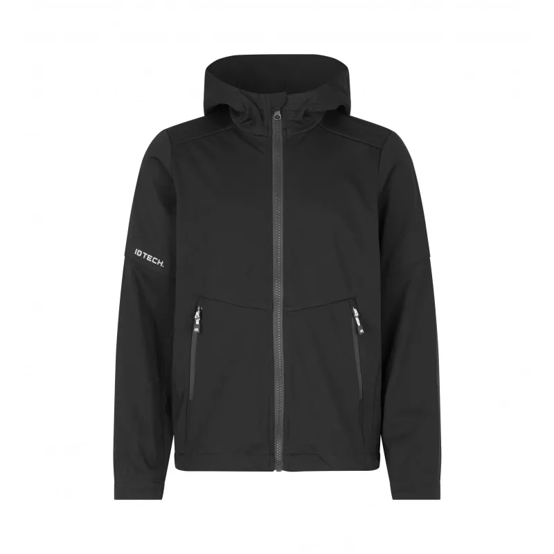 Kurtka dziecięca ID softshell z kapturem 40836 185 g/m² - Black (40836-BLACK)