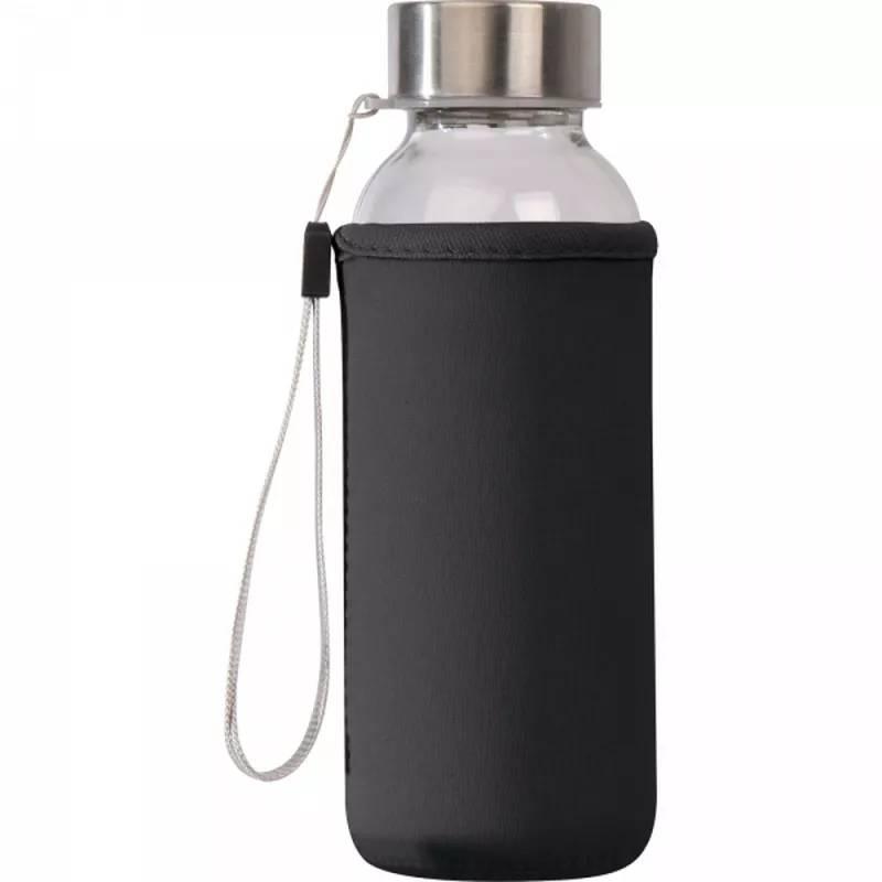 Butelka szklana z pokrowcem 300 ml LOTTE - czarny (6098503)