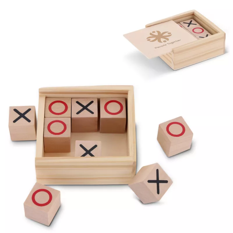 Zestaw Tic Tac Toe w drewnianym pudełku - drewniany (LT90764-N0093)