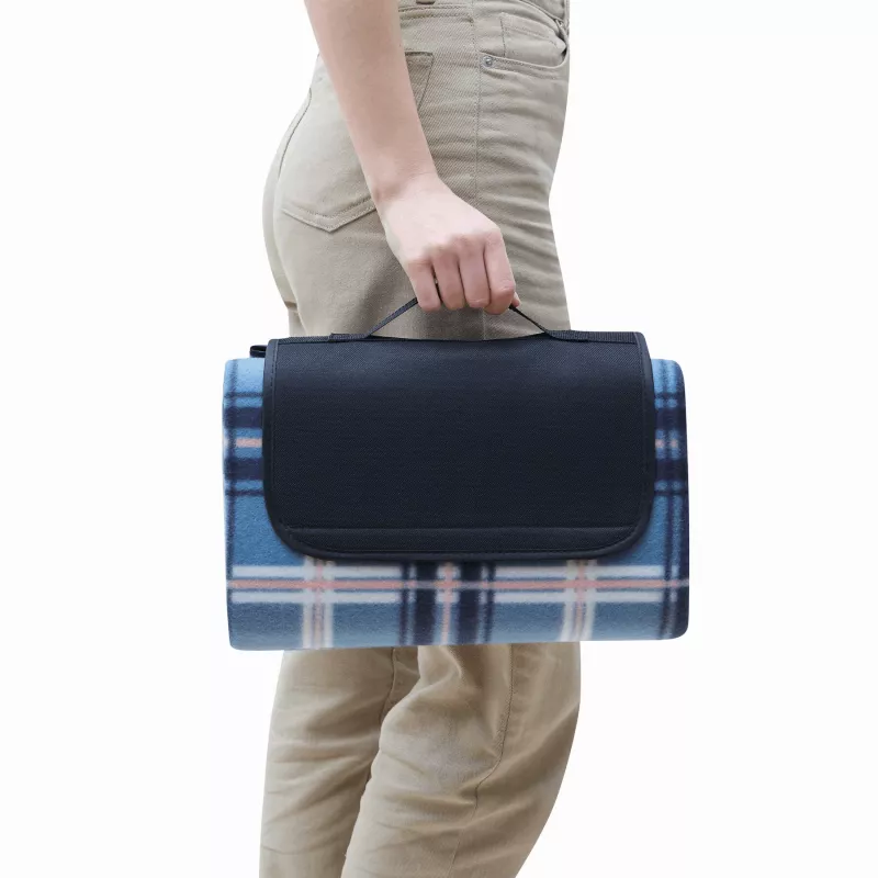 Koc piknikowy - biały, czarny, niebieski (56-0604119)