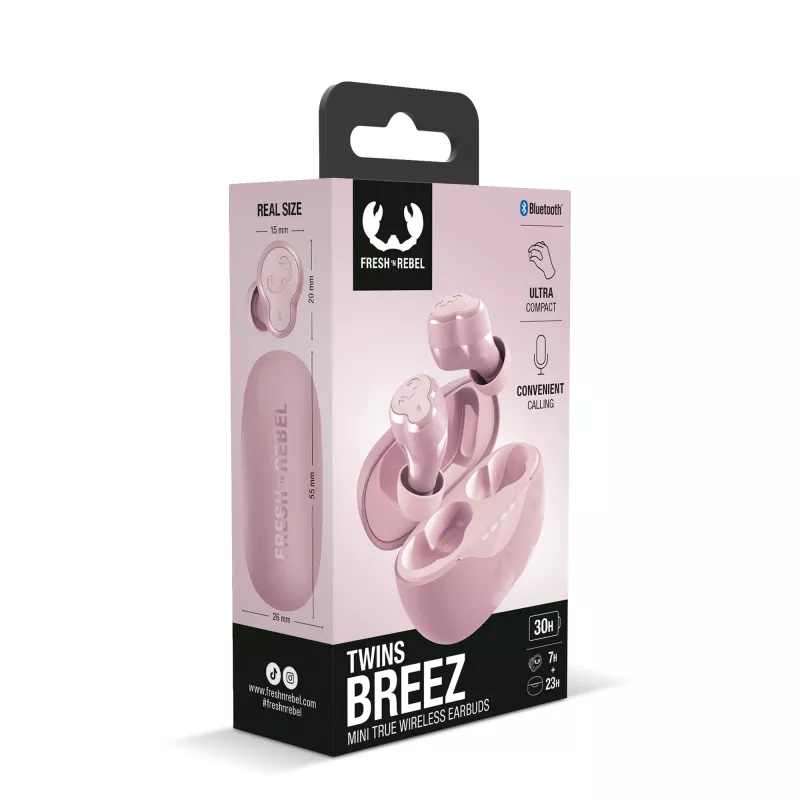 Słuchawki douszne Fresh 'n Rebel Twins Breez True Wireless - różowy (LT49738-N0076)