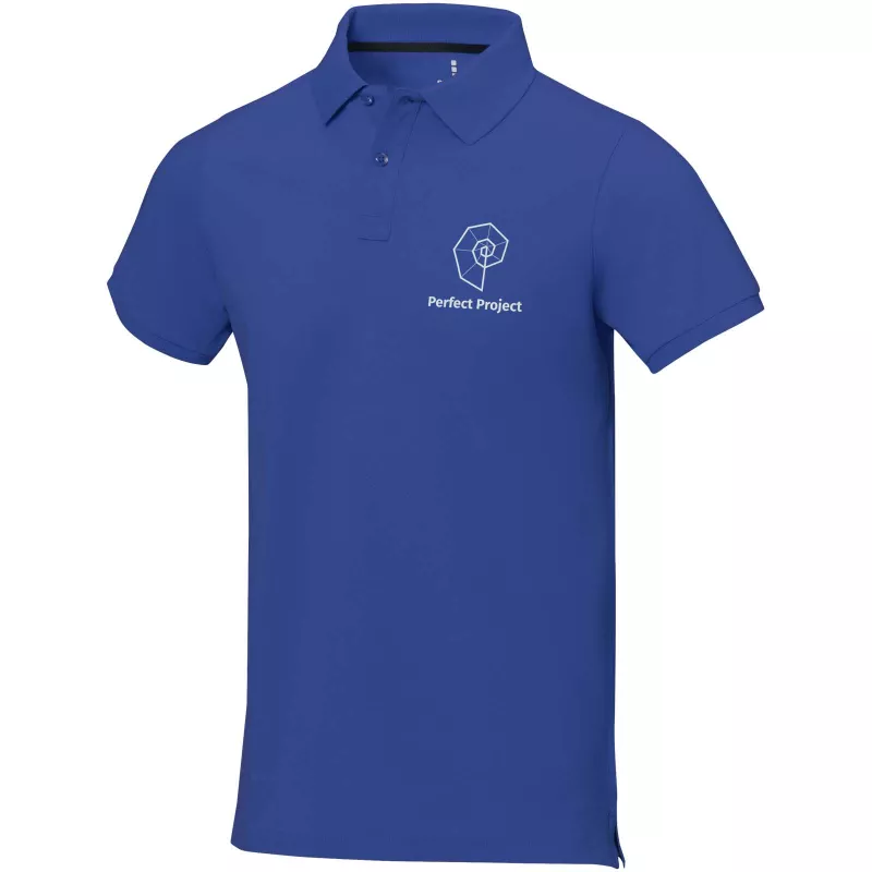 Męskie polo Calgary z krótkim rękawem - Niebieski (38080-BLUE)