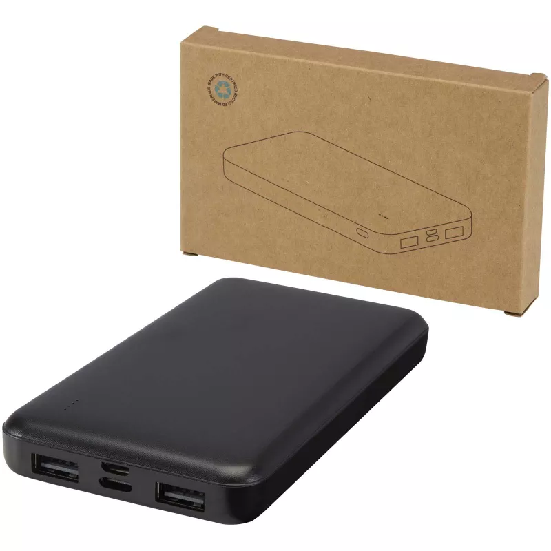 Intan powerbank o pojemności 10 000 mAh i mocy 10 W z tworzyw sztucznych pochodzących z recyklingu - Czarny (12445890)