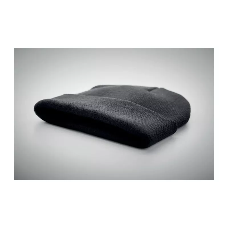 Czapka zimowa unisex z dzianiny RPET POLO RPET - Czarny (MO9965-03)