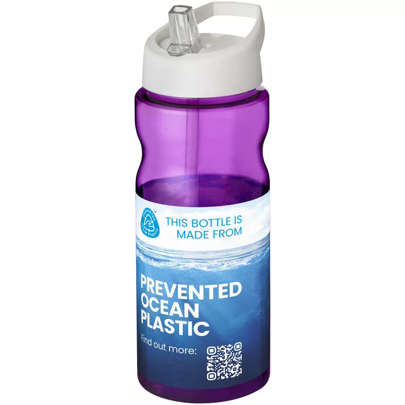Bidon H2O Eco o pojemności 650 ml z wieczkiem z dzióbkiem - Biały-Fioletowy (21009911)