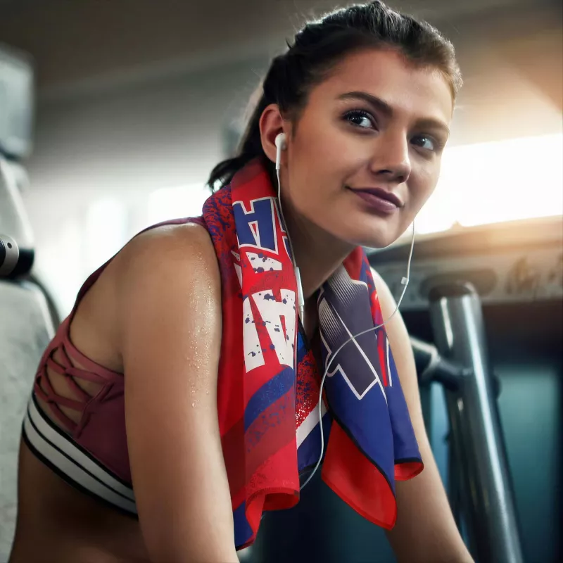 R-PET Szybkoschnący ręcznik 40×80 cm z woreczkiem, sublimacja. - czerwony (LT97214-N0021)