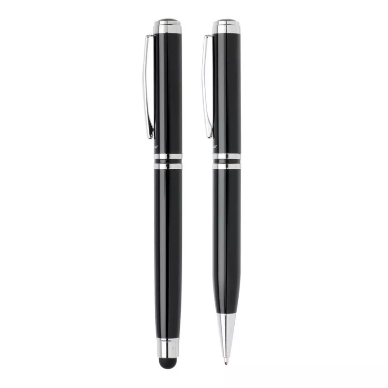 Zestaw piśmienny  pióro kulkowe z touch penem oraz długopis Swiss Peak - czarny, srebrny (P610.430)