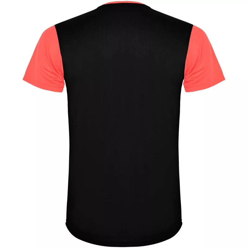 Detroit sportowa koszulka dziecięca z krótkim rękawem - Czarny-Fluor Coral (K6652-BLACK-FLUCORAL)