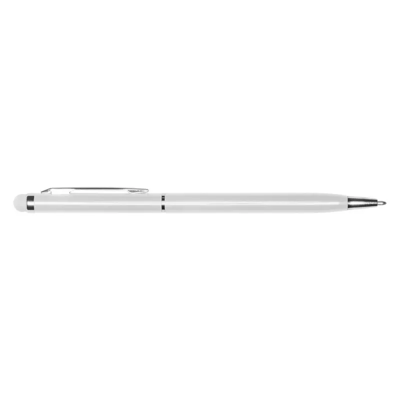 Długopis metalowy błyszczący z  touch pen-em | Raymond - biały (V1660-02)