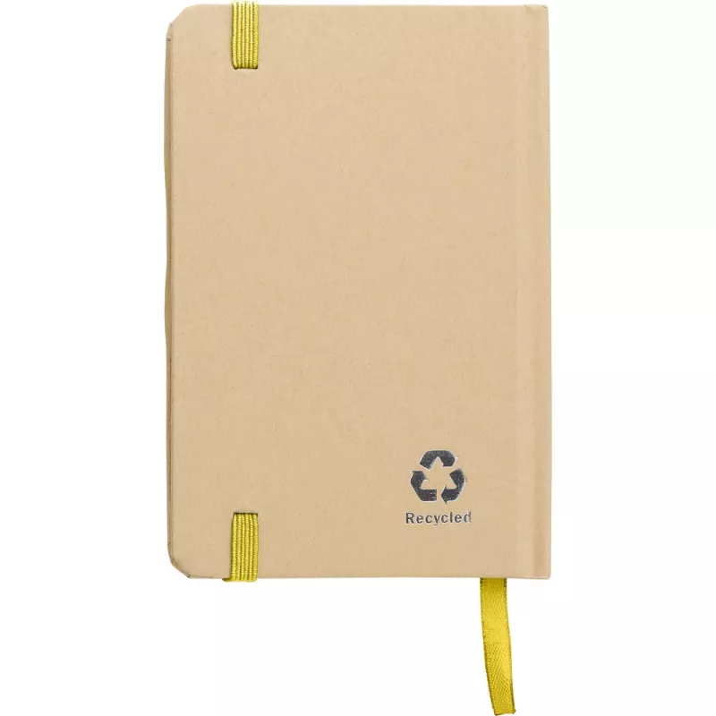 Notatnik A6 z papieru kraftowego z recyklingu - żółty (V1164-08)