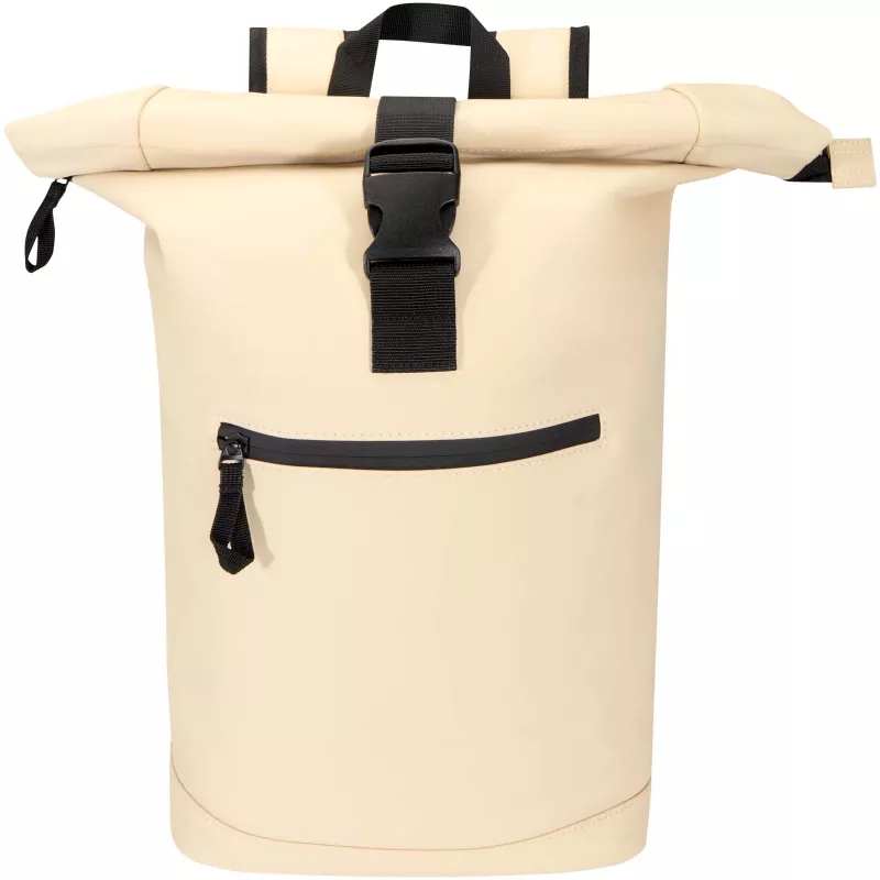 Resi Plus plecak na 15-calowego laptopa o pojemności 18 l z recyklingu, z certyfikatem GRS i zwijaną górną częścią - Oatmeal (13009307)