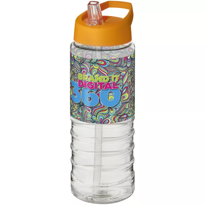 Bidon H2O Treble o pojemności 750 ml z wieczkiem z dzióbkiem - Pomarańczowy-Przezroczysty (21087709)