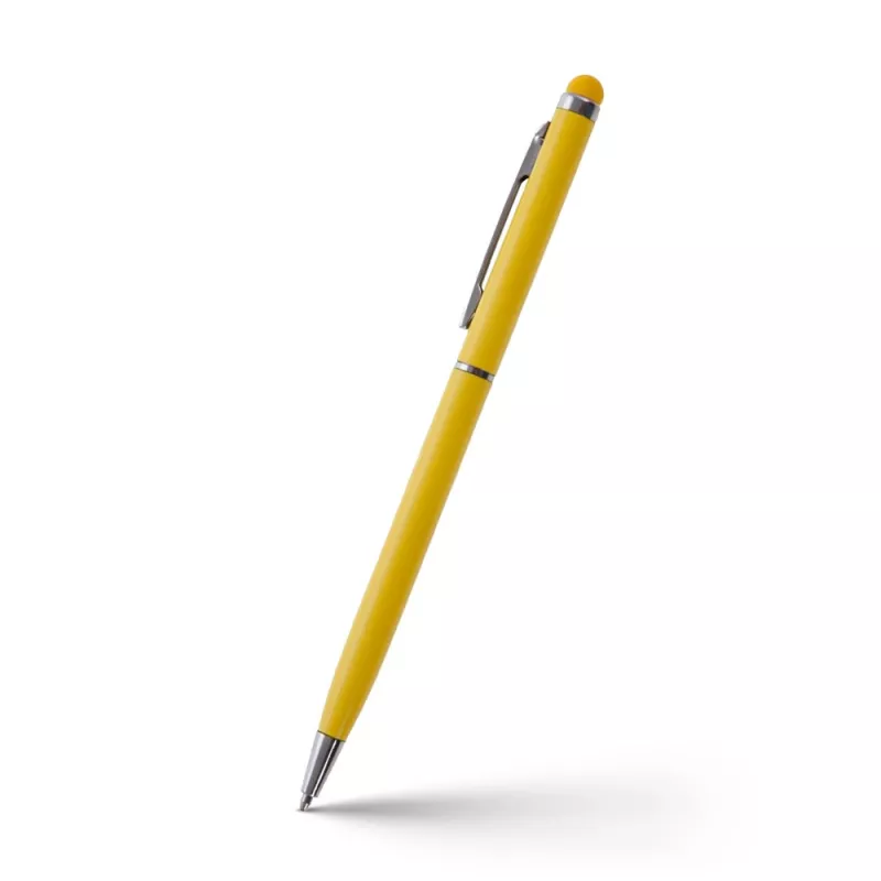 Długopis metalowy matowy z touch pen-em | Dennis - żółty (V1637-08)