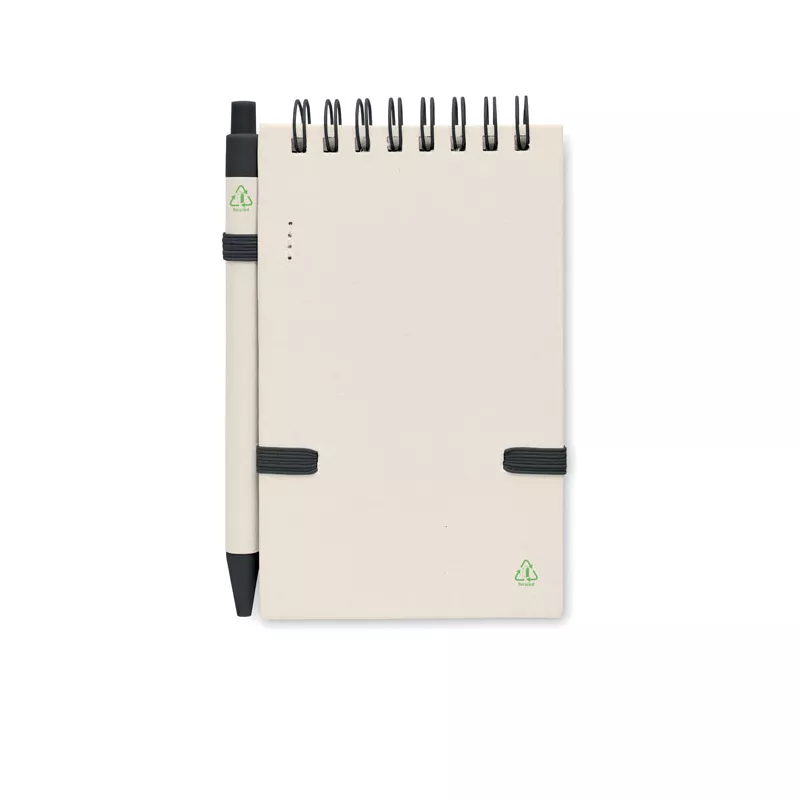 Notes A6 z recyklingu 70 kartek z długopisem MITO SET - Czarny (MO6837-03)