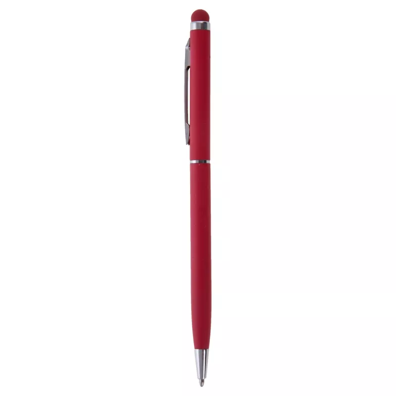 Długopis metalowy matowy z touch pen-em | Dennis - czerwony (V1637-05)