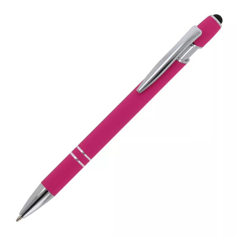 Długopis metalowy gumowany Paris - różowy (LT87782-N0076)