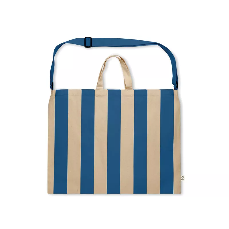 Torba plażowa duża w paski 280 g/m² LAGUNA - Niebieski (MO2555-37)
