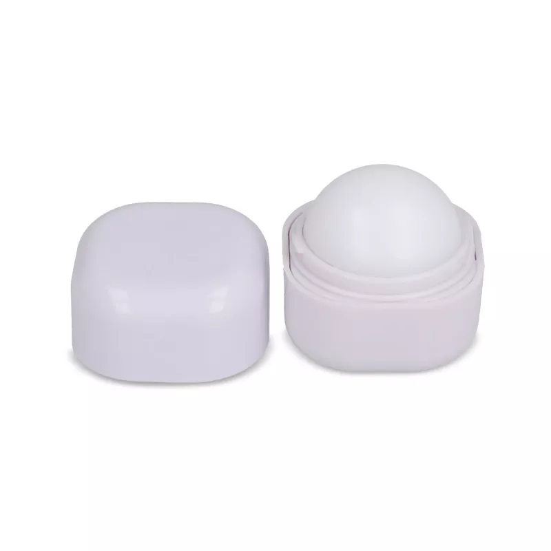 Sześcienny balsam do ust z recyklingu ABS - biały (LT90484-N0001)
