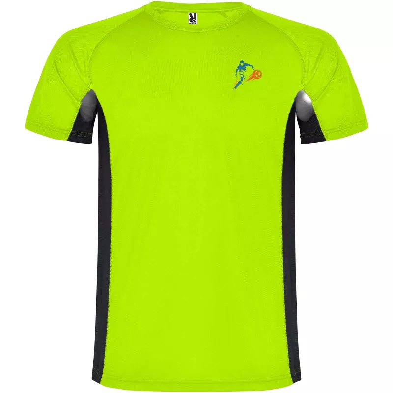 Shanghai sportowa koszulka dziecięca z krótkim rękawem - Czarny-Fluor Green (K6595-BLACK-FLGREEN)