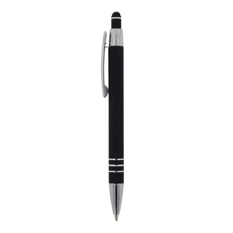 Długopis metalowy gumowany z touch penem Athens - czarny (LT87781-N0002)