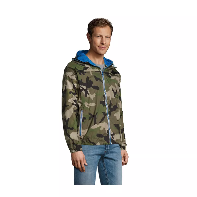 Kurtka wiatrówka unisex z podszewką Sol's SKATE - Camo/Royal Blue (S01171-AD)