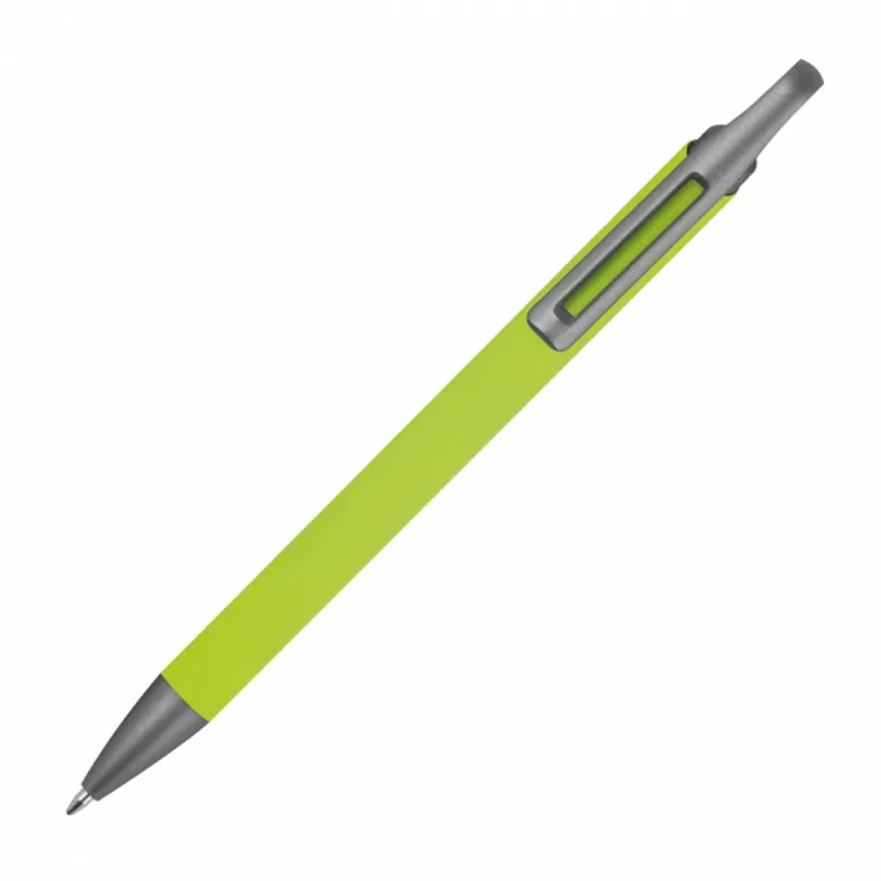 Długopis aluminiowy z recyklingu półżelowy KAROLINE - jasnozielony (1444029)