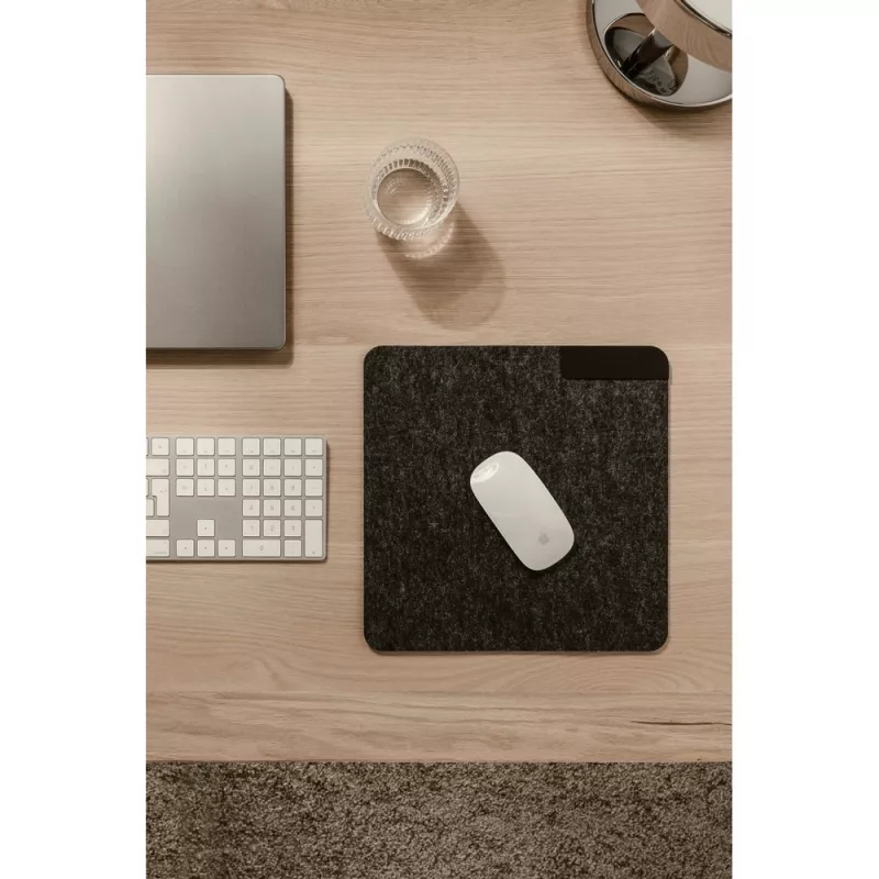 Podkładka pod mysz VINGA Albon 28 x 28 cm, filc z recyklingu - czarny (VG528-03)