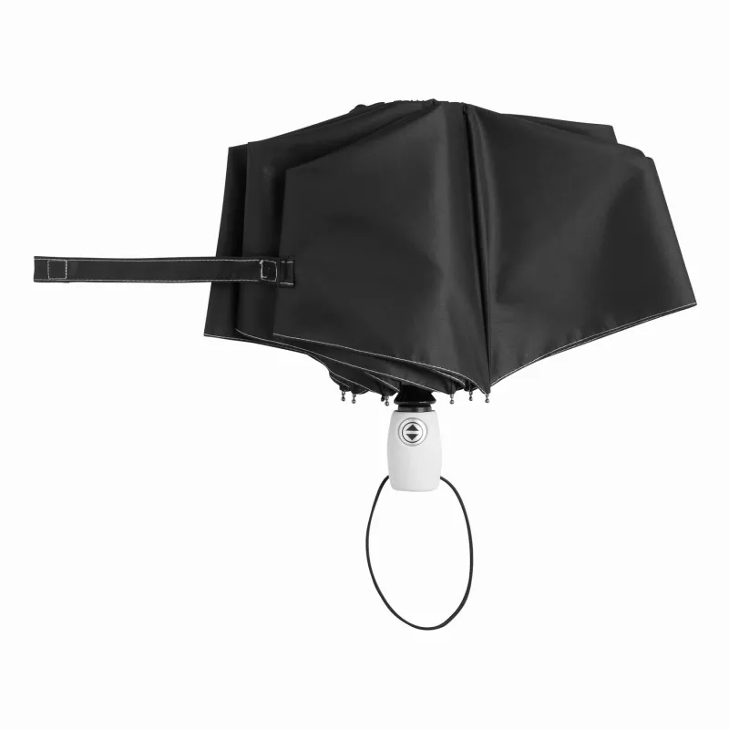 Automatycznie otwierany i składany, wiatroodporny parasol kieszonkowy - biały, czarny (56-0101252)