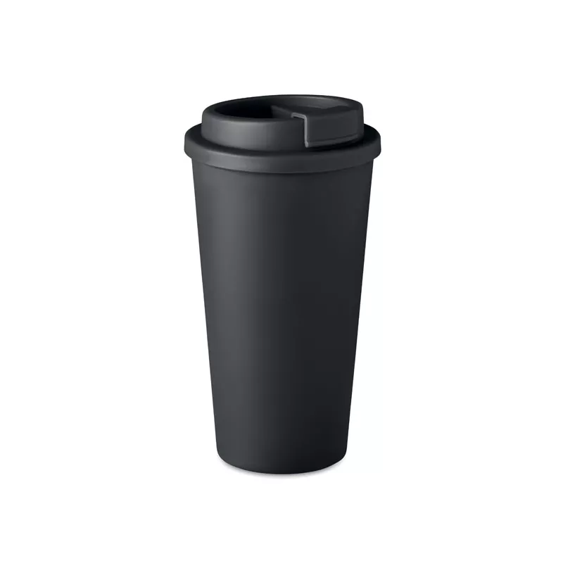 Kubek dwuścienny z PP 450 ml TUESDAY - Czarny (MO6244-03)
