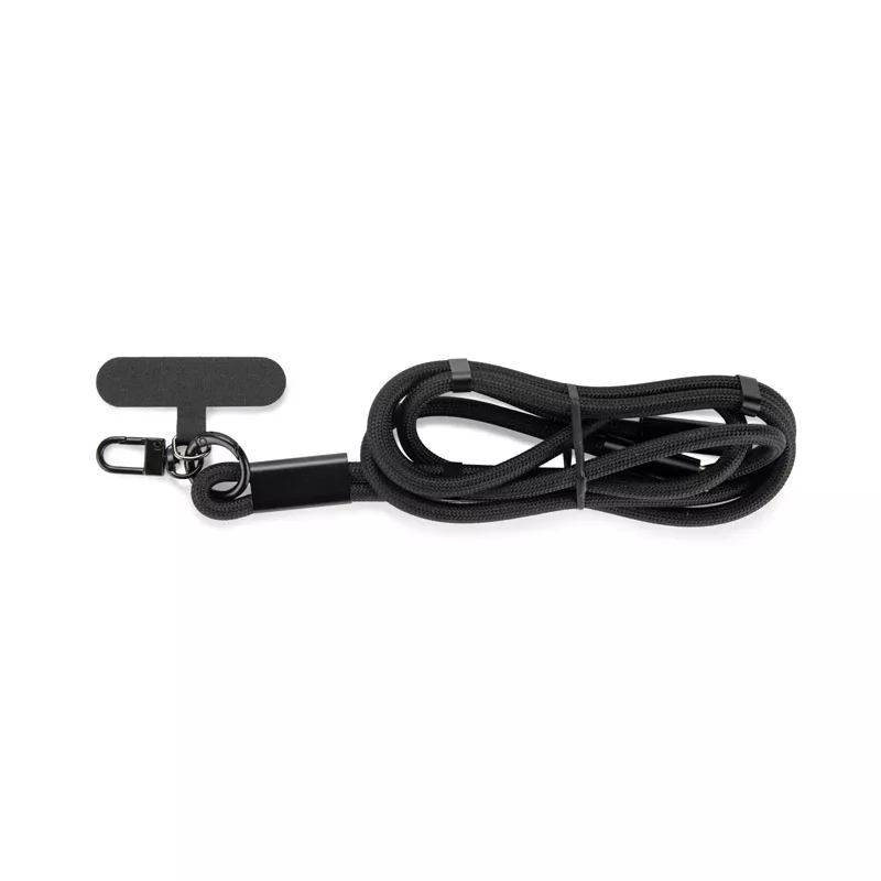 Smycz do telefonu z funkcją ładowania 60W CHARD - czarny (09180-02)