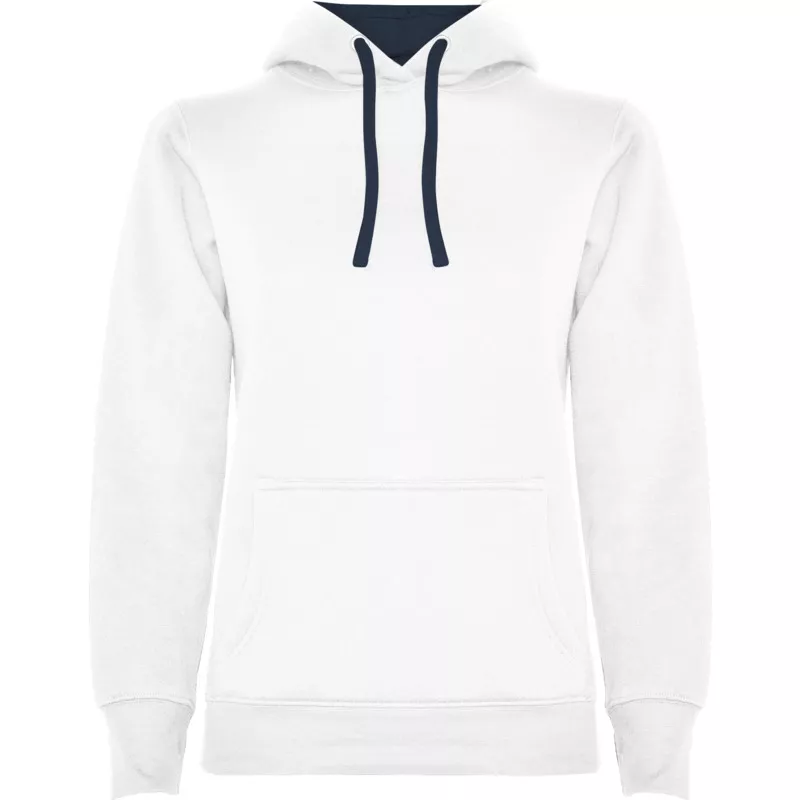 Damska bluza z kapturem 280 g/m² Roly Urban Women - Biały-Navy Blue (R10688A3)