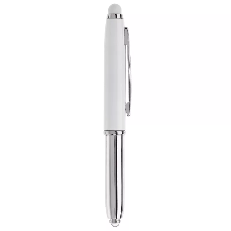 Długopis Stylus Shine z touch penem i z latarką - biały (LT87794-N0001)