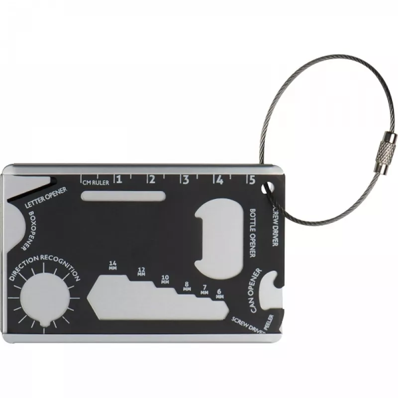 Narzędzie wielofunkcyjne karta survivalowa BENNO - czarny (9073403)